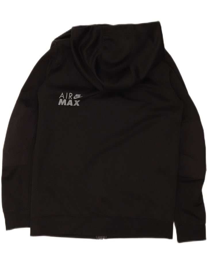 NIKE Boys Graphic Zip Hoodie Sweater 12-13 Years Large  Black Polyester Vintage Nike and Second-Hand Nike from Messina Hembry 