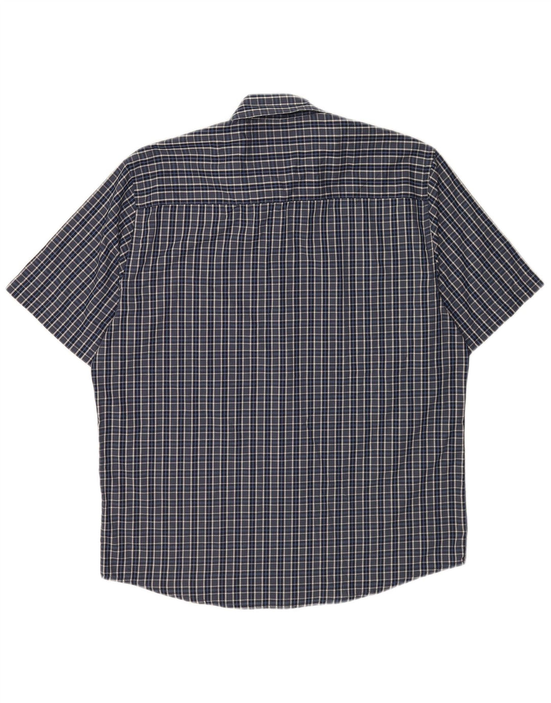Pierre Cardin Herre kortærmet Regular Fit skjorte XL blå ternet polyester