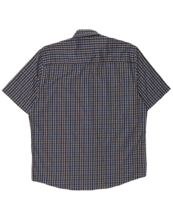 Pierre Cardin Herre kortærmet Regular Fit skjorte XL blå ternet polyester