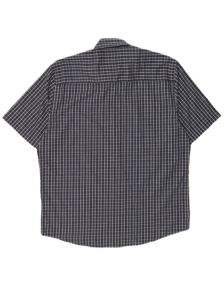 Pierre Cardin Herre kortærmet Regular Fit skjorte XL blå ternet polyester