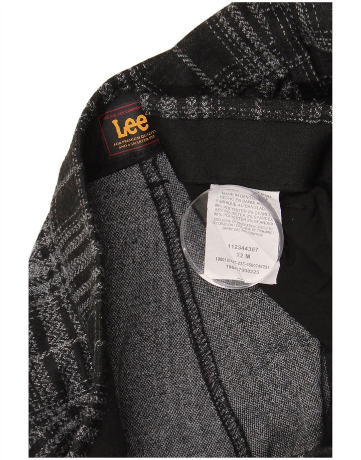 LEE lige chinosbukser til kvinder US 22 3XL W42 L30 sort ternet polyester