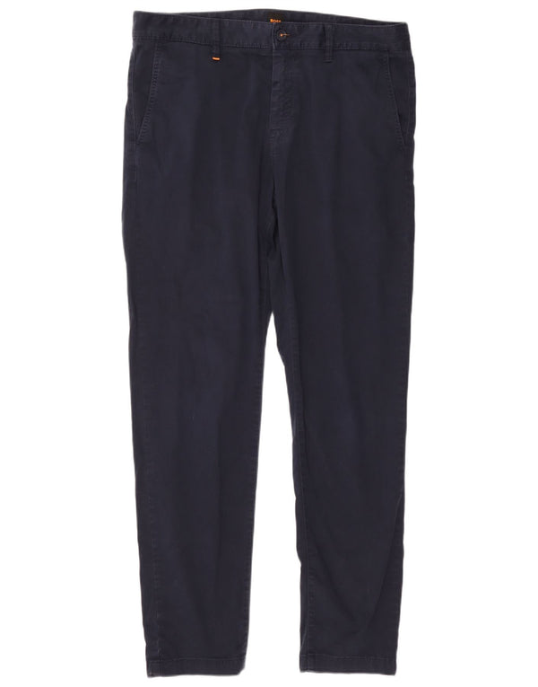 HUGO BOSS Slim Chino Bukser til mænd W36 L31 Marineblå Bomuld