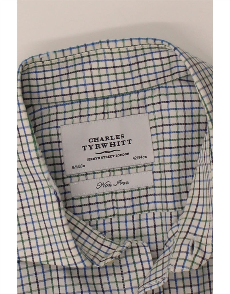 CHARLES TYRWHITT Mens Shirt Size 42 16 1/2 Large White Check Vintage Charles Tyrwhitt and Second-Hand Charles Tyrwhitt from Messina Hembry 
