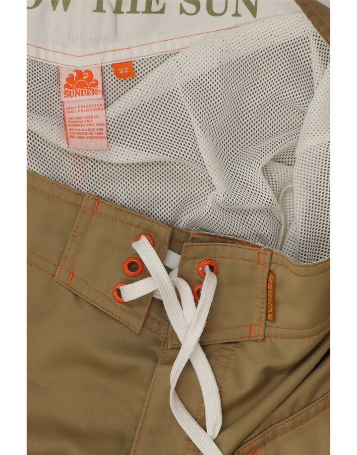 Sundek Herre grafiske svømmeshorts Medium Beige Polyester