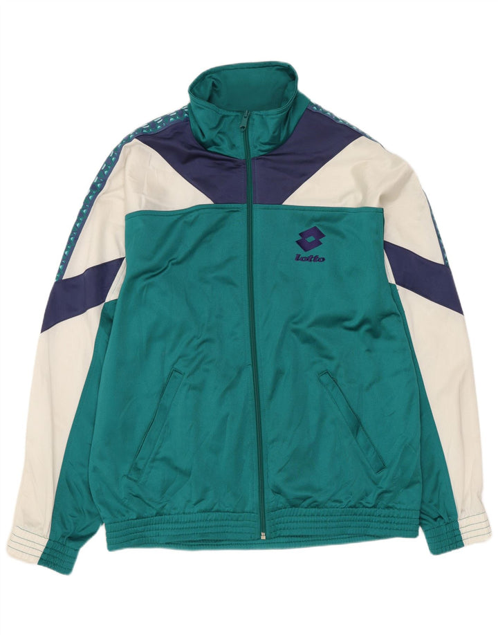 LOTTO Træningsdragt topjakke til mænd UK 40/42 Stor turkis farveblok