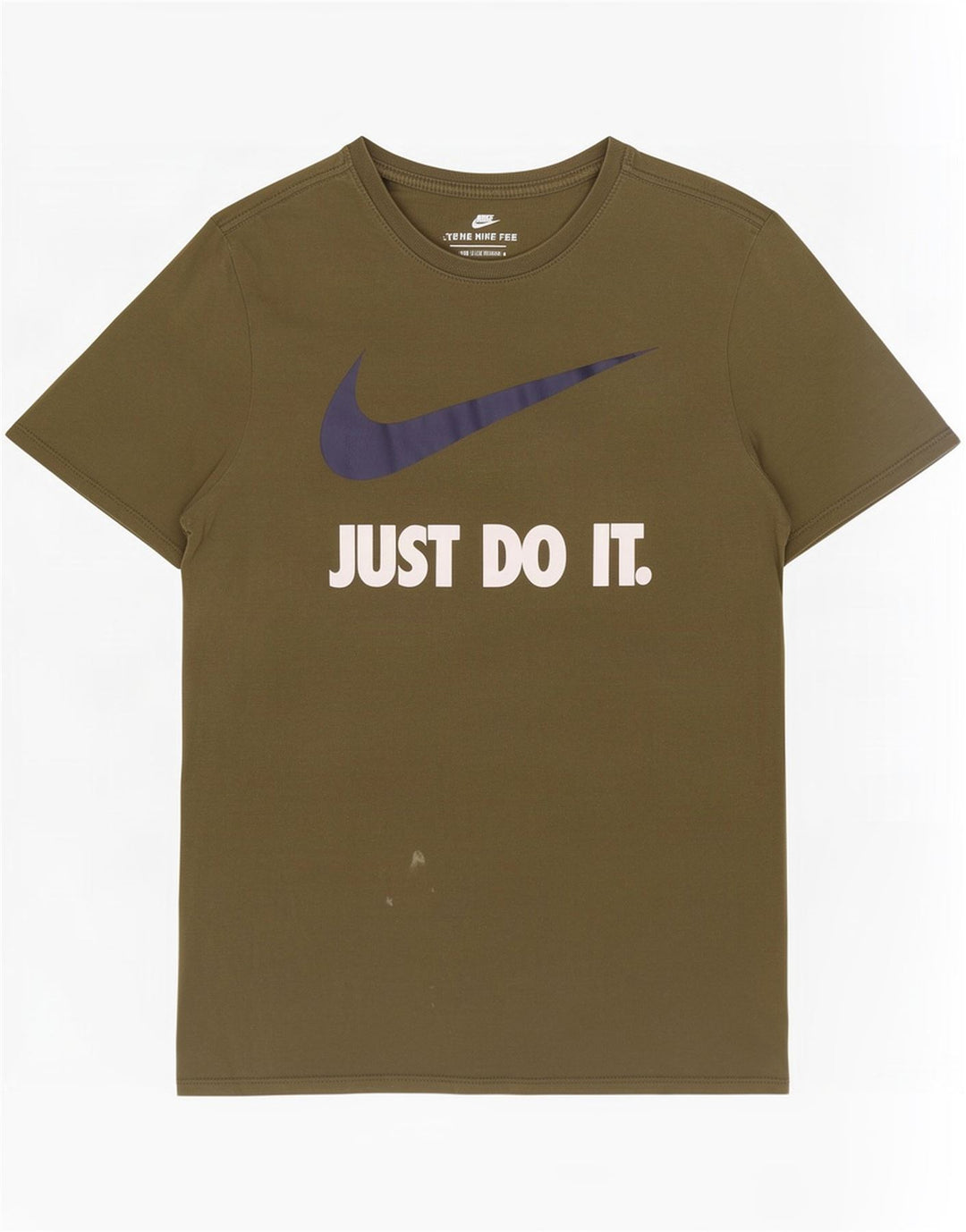 Nike Herre Athletic Cut Grafisk T-Shirt Top Stor Khaki Bomuld