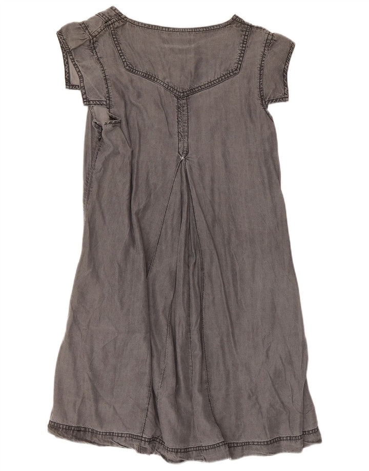 Ted Baker Dame A-Line Kjole Størrelse 2 Lille Grå Lyocell