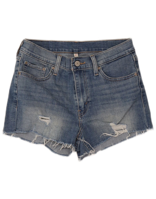 Levi's Distressed denimshorts til kvinder W27 Små blå bomuld