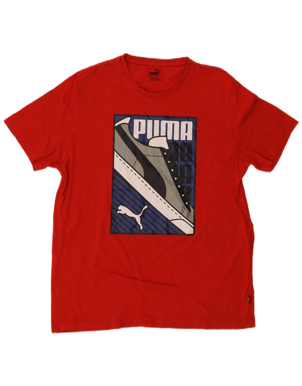Puma Mens Graphic T-Shirt Top XL Red Cotton