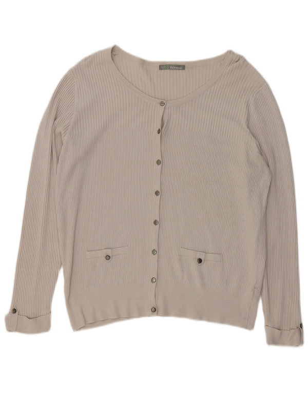 Marks & Spencer Dame Cardigan Sweater UK 20 2XL Beige Viscose