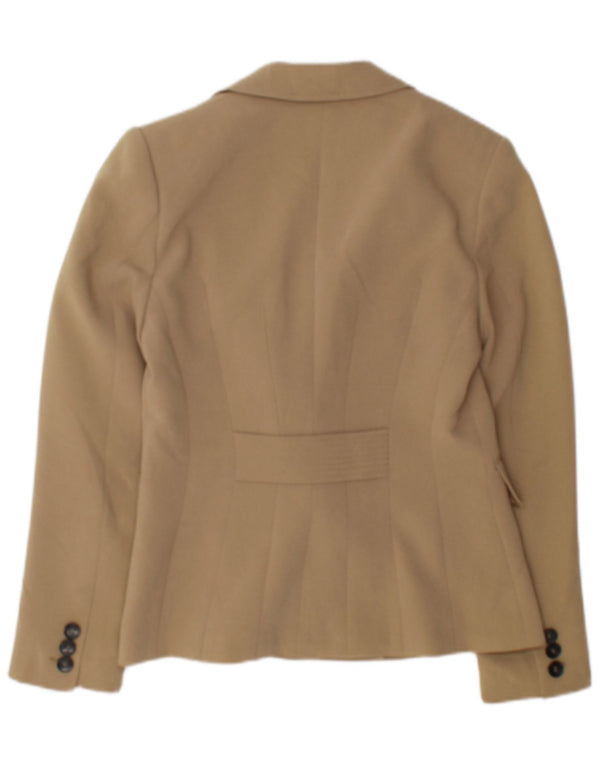 Hobbs Dame Dobbeltradet Blazer Jacket UK 10 Small Beige Triacetat