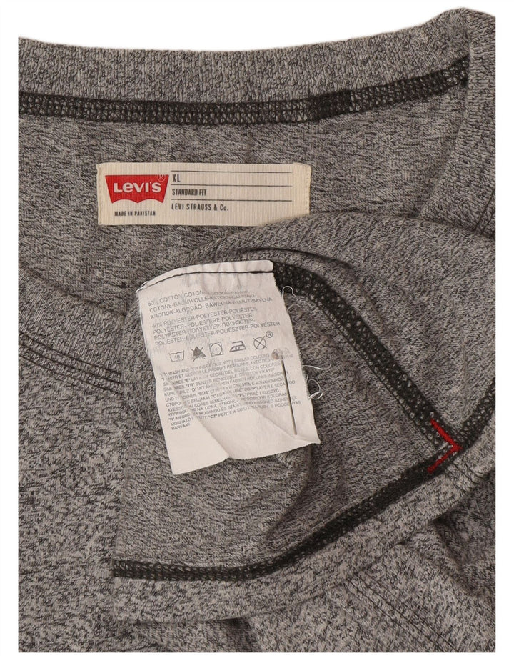 LEVI'S Mens Standard Fit Graphic T-Shirt Top XL Grey Cotton
