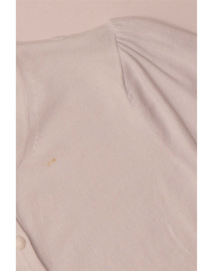 Marks & Spencer Dame Cardigan Sweater UK 12 Medium White Viscose