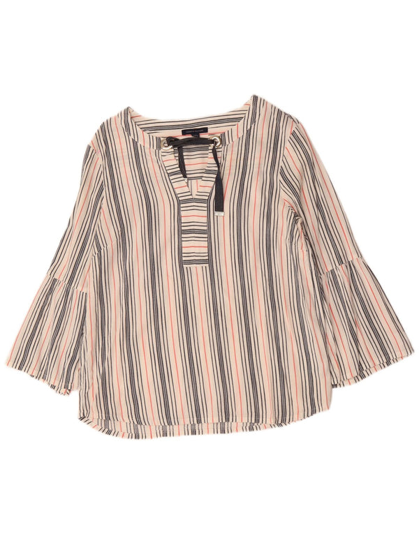 TOMMY HILFIGER Dame bluse Top UK 16 Stor Flerfarvet Stribet