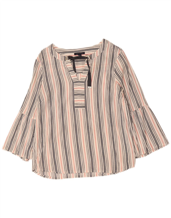 TOMMY HILFIGER Dame bluse Top UK 16 Stor Flerfarvet Stribet