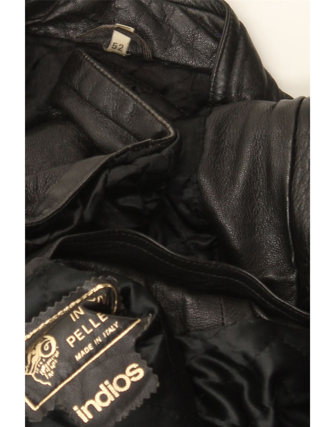 Indios Herre Læderjakke IT 52 XL Sort Læder
