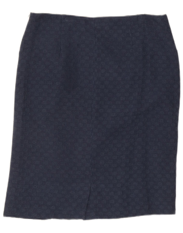 White Stuff Lige nederdel til kvinder UK 12 Medium W32 Marineblå Geometrisk
