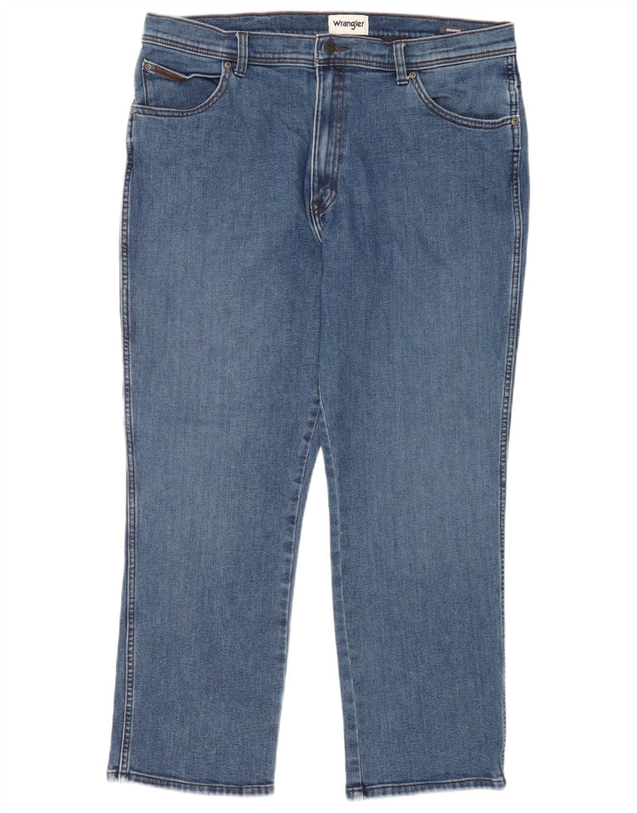 Wrangler Herre Texas Straight Jeans W38 L30 Blå Bomuld