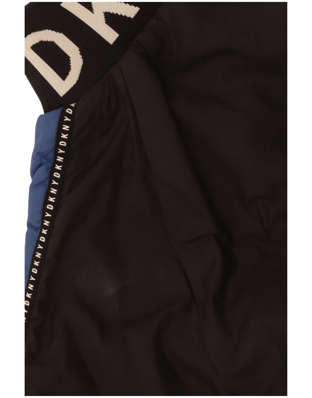Dkny Dame grafisk quiltet jakke UK 14 Medium Blue Colourblock Polyester