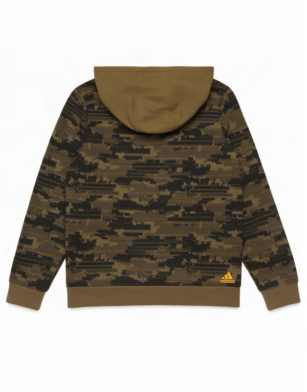 Adidas Grafisk hættetrøje til drenge 13-14 år Khaki Camouflage Bomuld