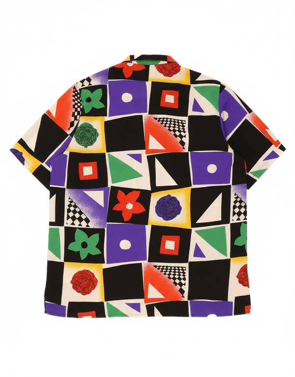 Vintage Mens Abstract Pattern Shirt Medium Multicoloured Geometric