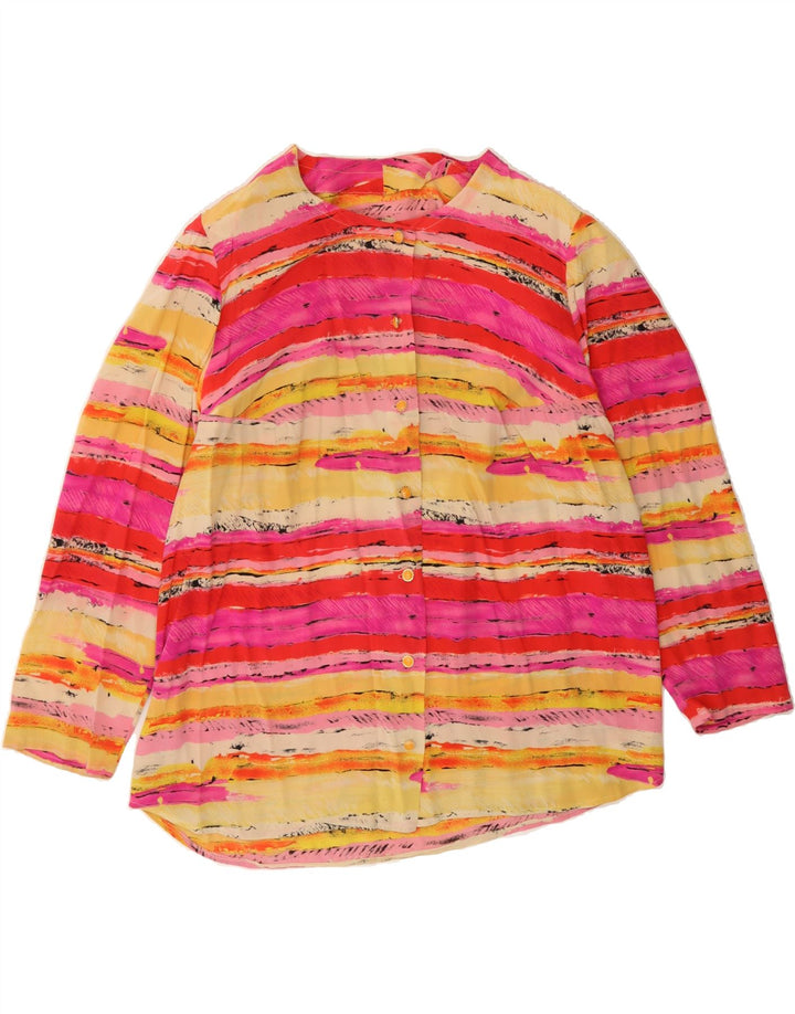 VINTAGE Womens Shirt Blouse UK 18 XL Multicoloured Striped Vintage Vintage and Second-Hand Vintage from Messina Hembry 
