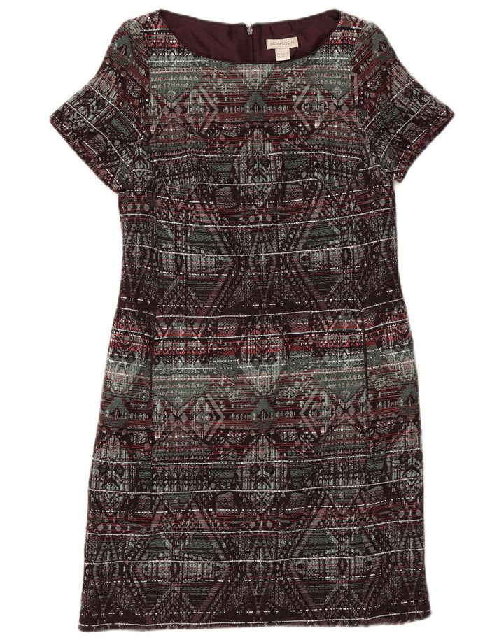 Monsoon Womens Shift Dress UK 10 Small Multicolored Geometric