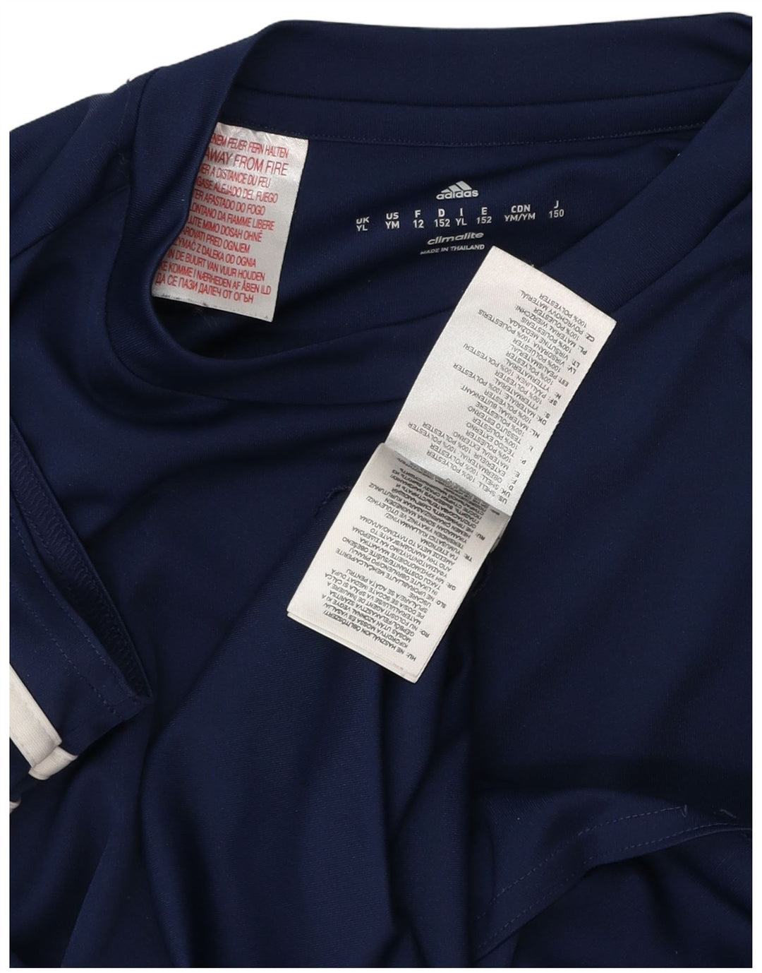 Adidas Boys Climalite T-Shirt Top 11-12 år Stor marineblå polyester