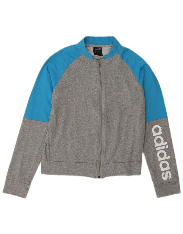 Adidas Grafisk træningsdragt topjakke til kvinder UK 8/10 Small Grey Colourblock