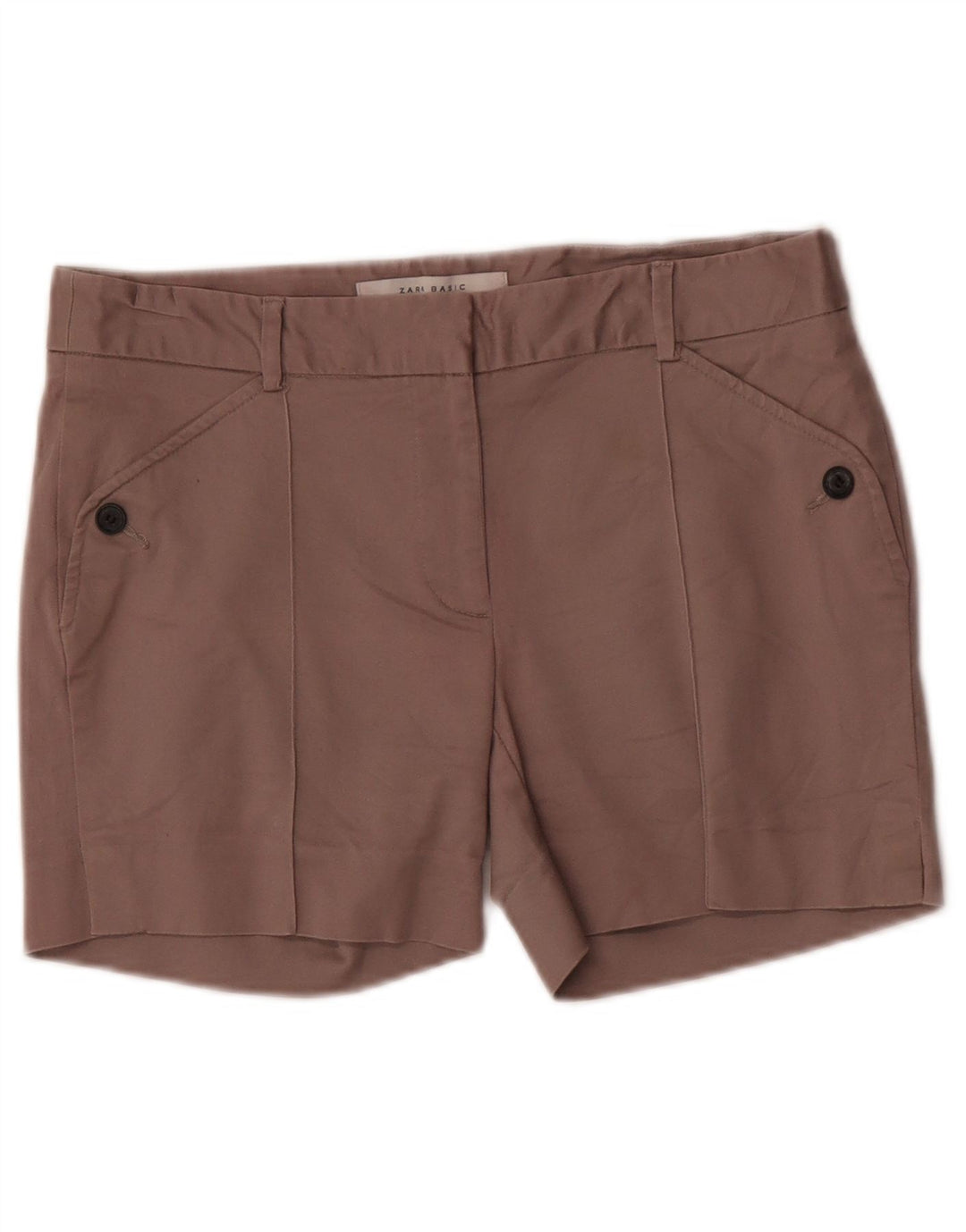 Zara Casual Shorts til kvinder Medium W28 Brun bomuld