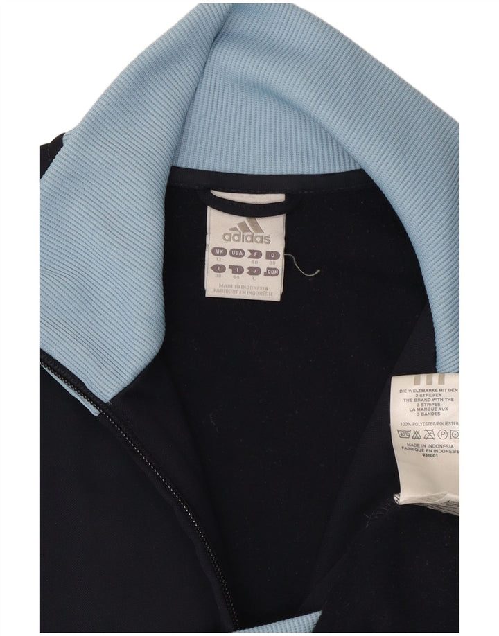 Adidas træningsdragt topjakke til kvinder UK 12 Medium Navy Blue Colourblock