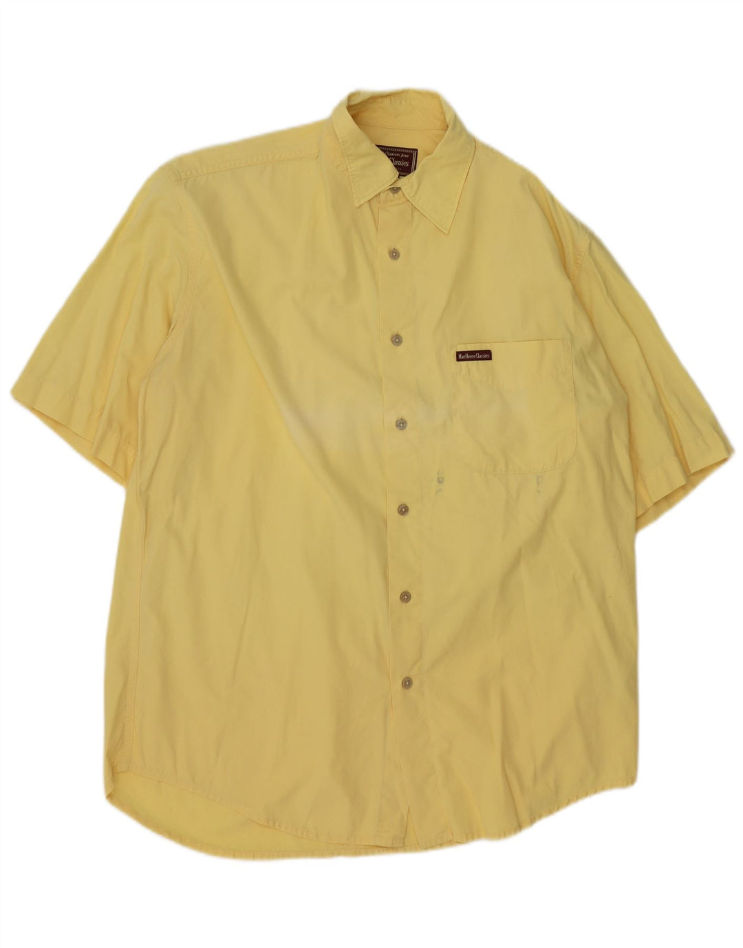 MARLBORO CLASSICS Mens Short Sleeve Shirt Medium Yellow Cotton