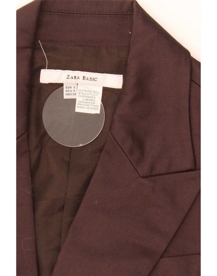 Zara Dame 1 Knap Blazer Jacket UK 10 Small Burgundy