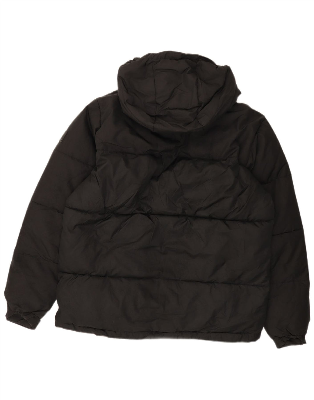 ZARA Herre Hooded Loose Fit Polstret Jakke UK 36 Small Black Polyester