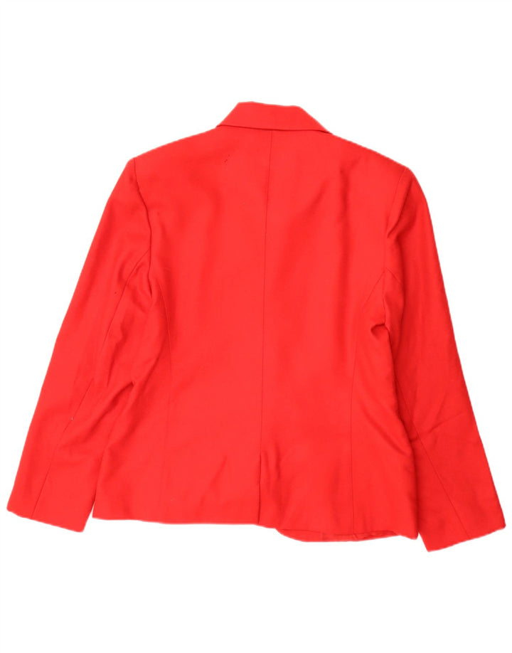 Vintage dame 5-knaps blazerjakke IT 44 Medium Rød Uld Klassisk