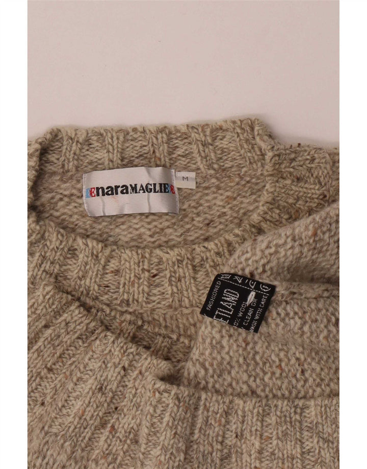 Enara Maglie Herre Boat Neck Jumper Sweater Medium Beige Flecked Wool