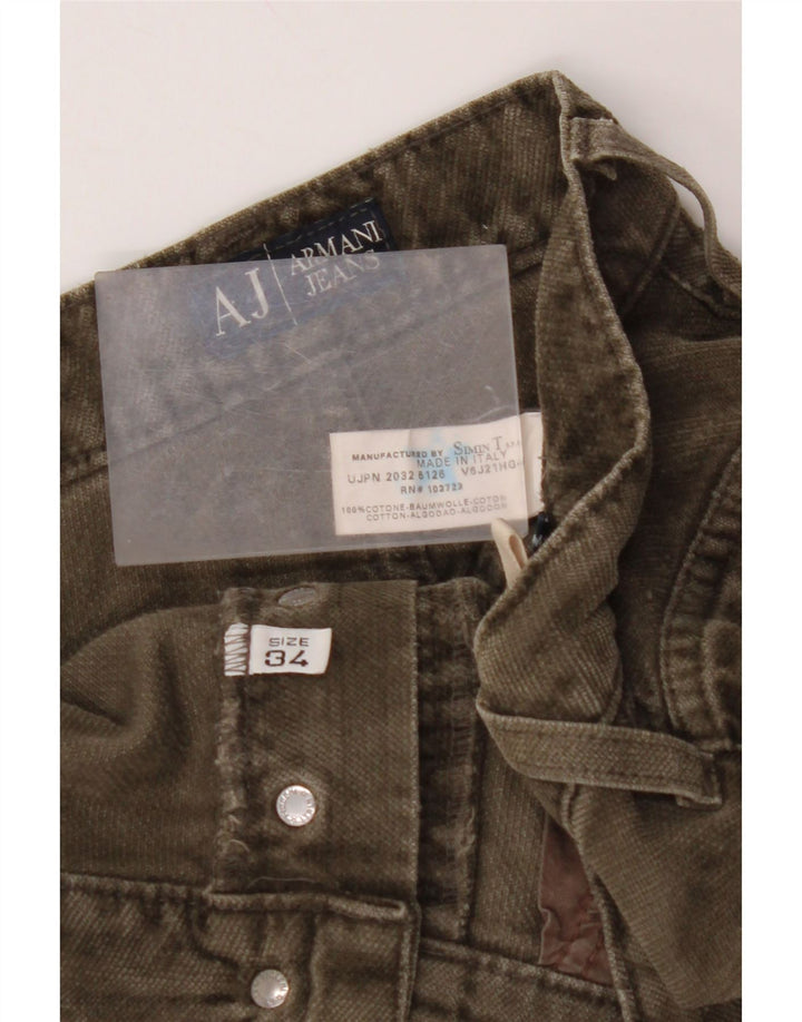 ARMANI Straight Casual bukser til mænd W34 L29 Khaki Bomuld