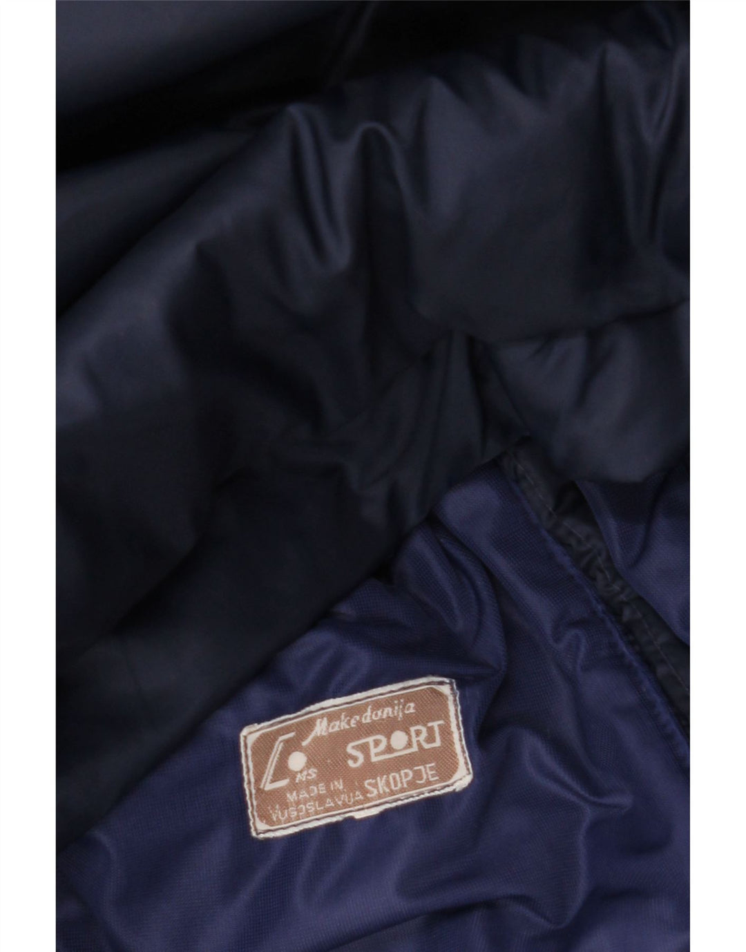 VINTAGE polstret herrejakke UK 42 XL Navy Blue Colourblock
