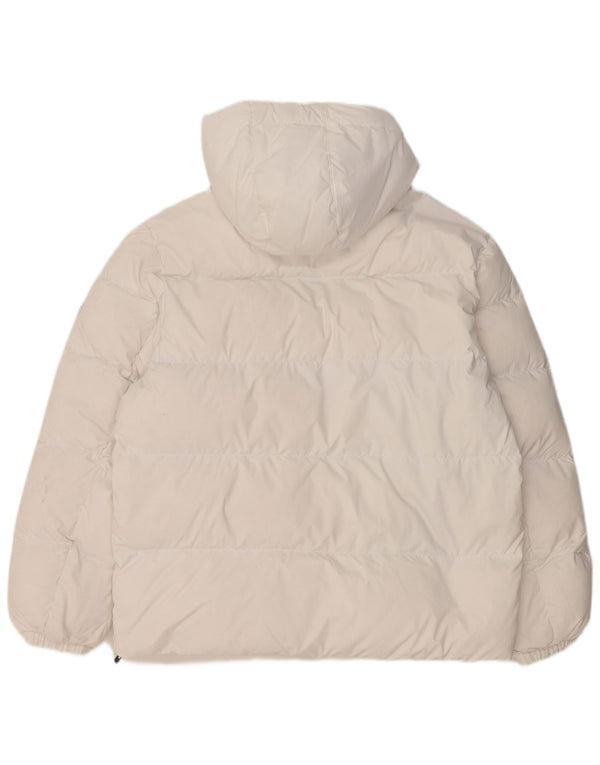 Tommy Hilfiger Herre Hættetrøje Vatteret Jakke UK 38 Medium Hvid Polyester