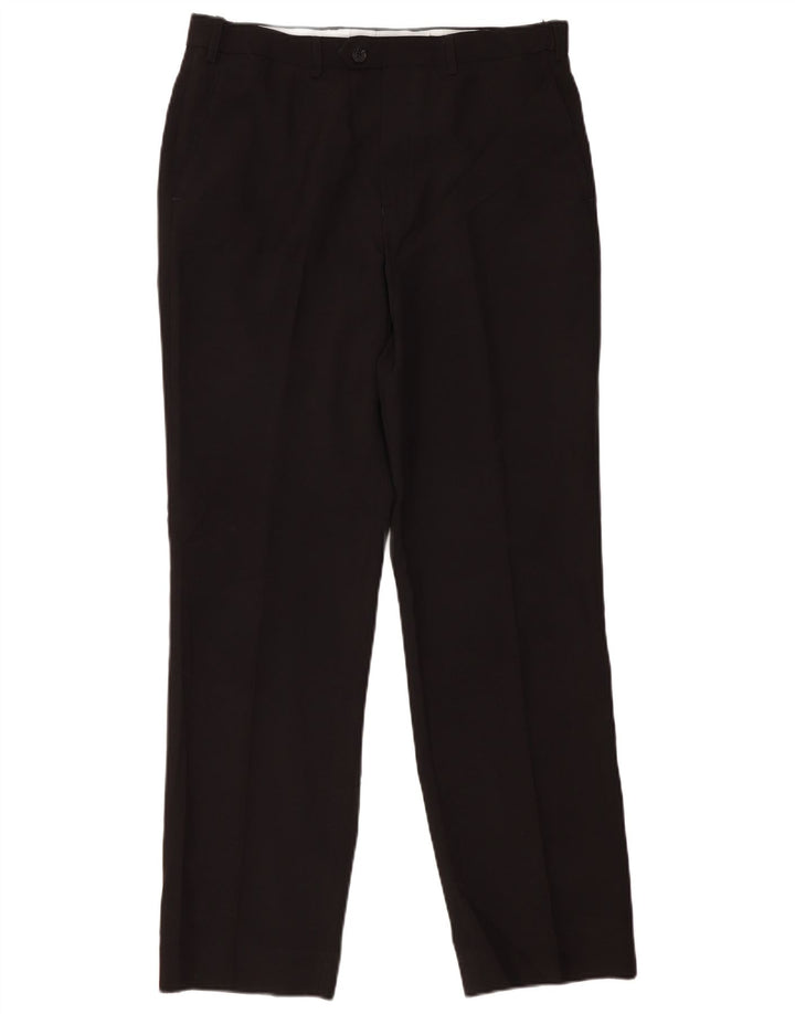 Marks & Spencer Herre Lige Regular Fit Suit Bukser W34 L33 Sort