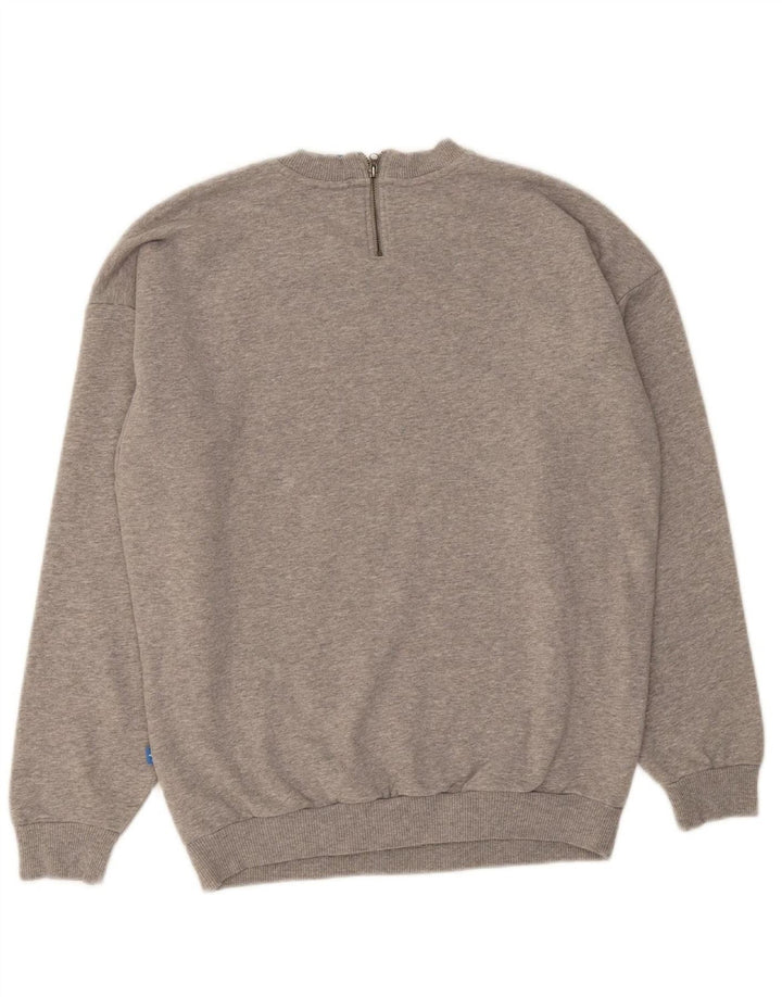 ADIDAS Womens Graphic Sweatshirt Jumper UK 10 Small  Grey Cotton