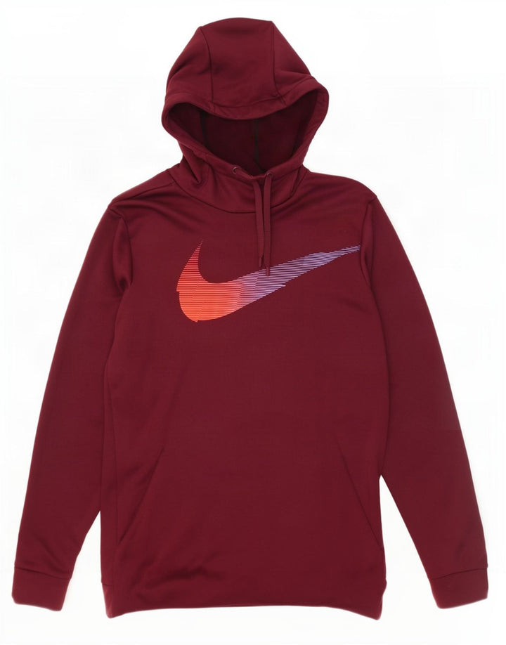 Nike Herre Dri Fit Grafisk hættetrøje Jumper Large Maroon Polyester