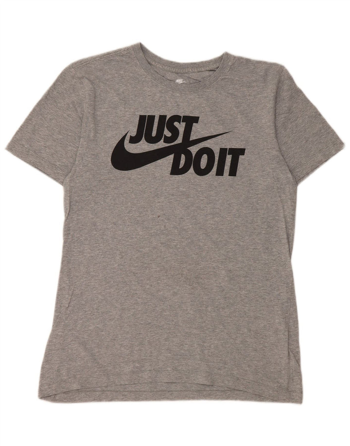 Nike grafisk T-shirt top til mænd, lille grå flækket bomuld