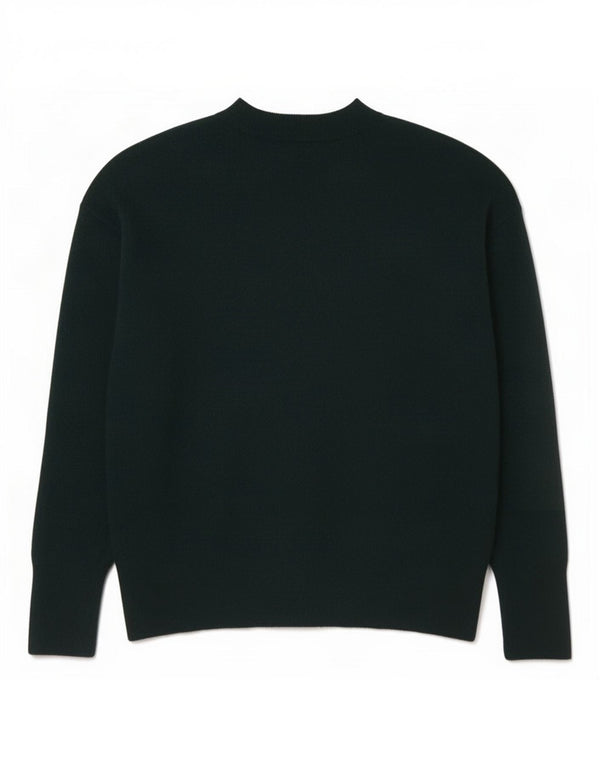 Zara Womens Crop Turtle Neck Jumper Sweater UK 10 Small Green Wool