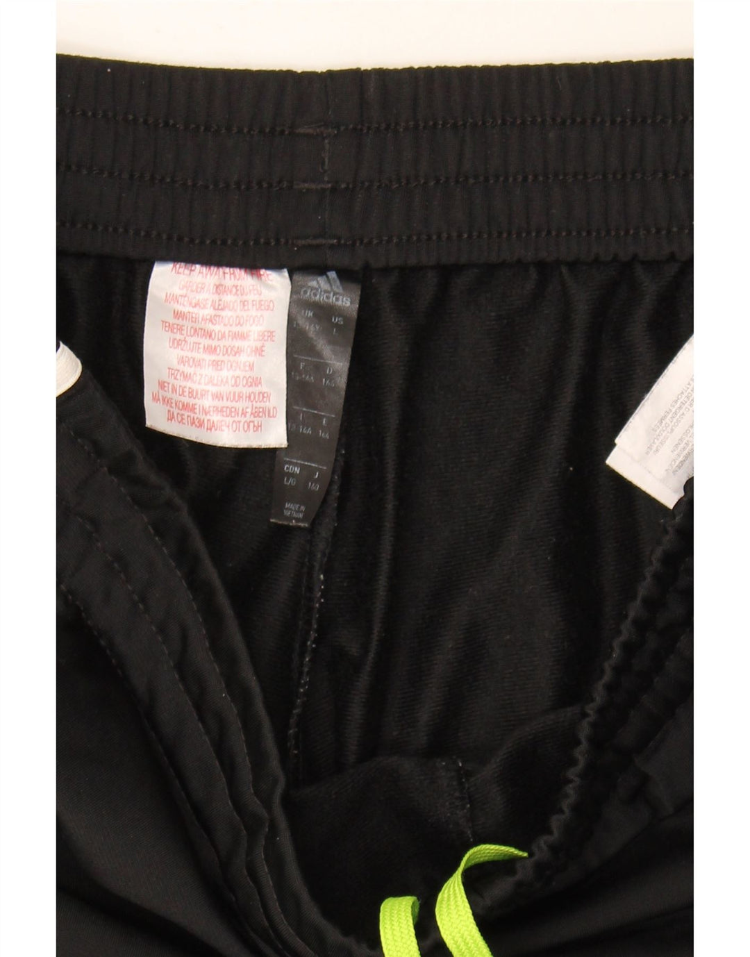 ADIDAS Boys Tracksuit Trousers Joggers 13-14 Years  Black Polyester Vintage Adidas and Second-Hand Adidas from Messina Hembry 