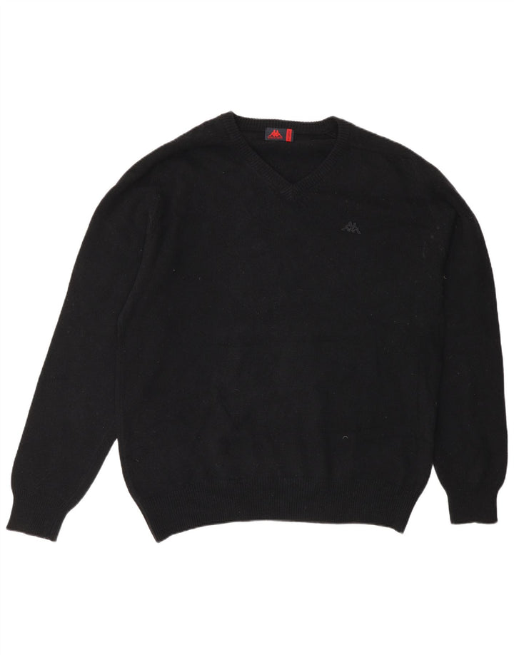 Kappa Herre V-hals sweater XL sort uld