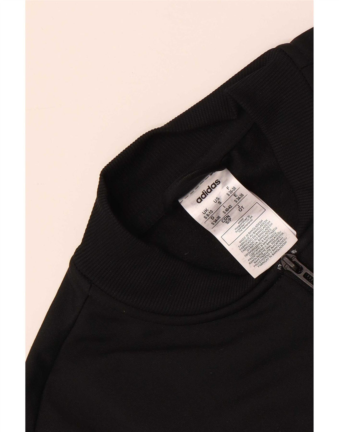 Adidas træningsdragt topjakke til kvinder UK 8/10 Lille sort polyester