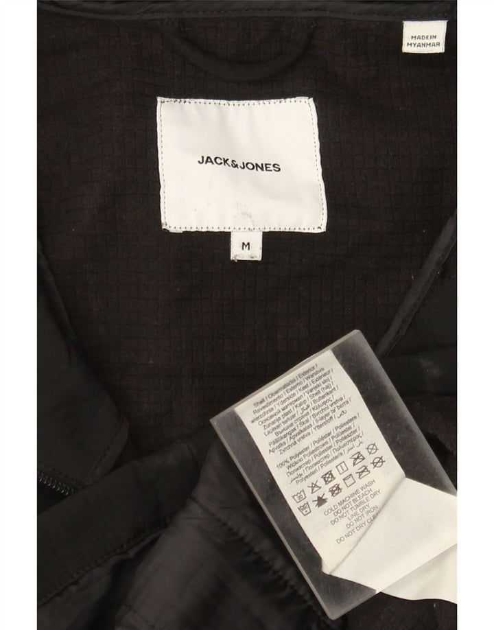 Jack & Jones Windbreaker-jakke med hætte til mænd UK 38 Medium Sort Polyester