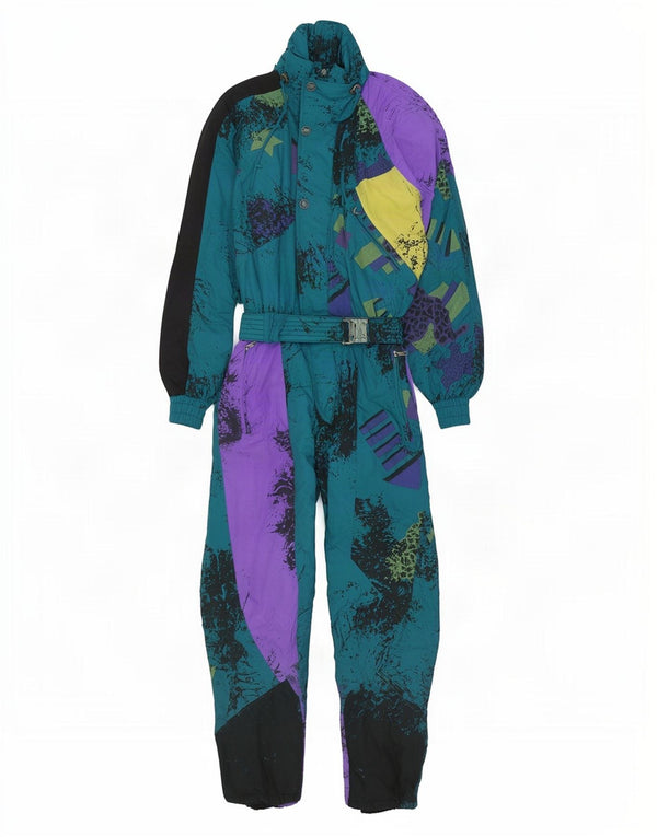 Vintage Ski Jumpsuit til mænd IT 50 Medium Blue Tie Dye Polyamid
