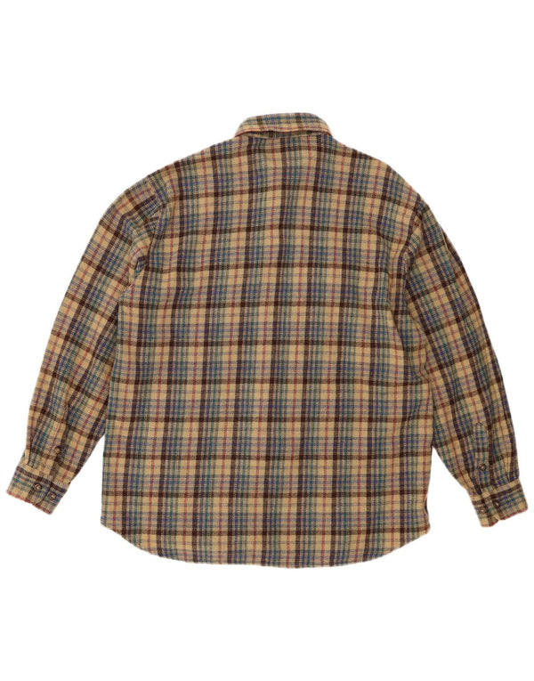 Bailo Herre Overshirt Skjorte Stor Beige Ternet Uld